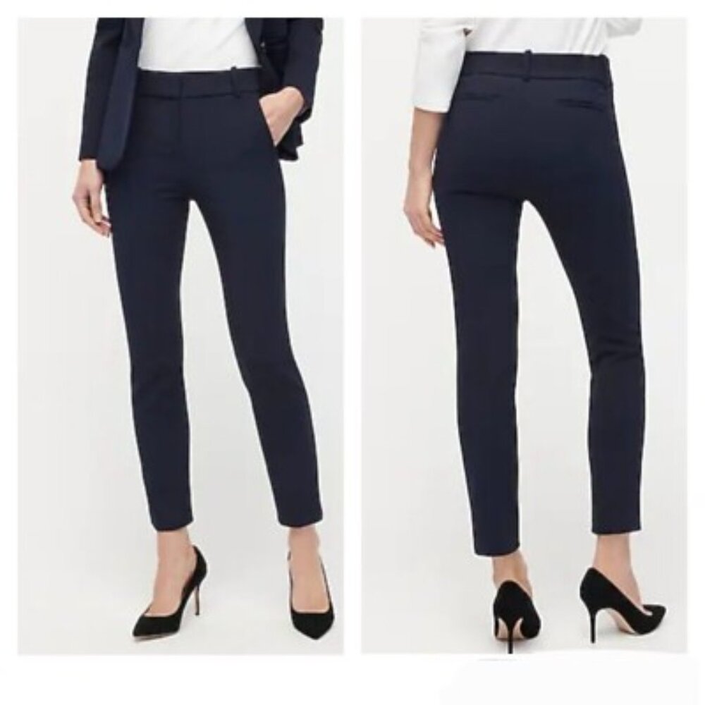J CREW 4 Black Cameron Slim Cropped 4-Season Stretch Ponte Trousers